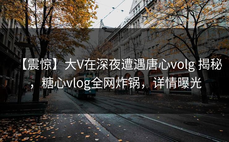 【震惊】大V在深夜遭遇唐心volg 揭秘，糖心vlog全网炸锅，详情曝光  第1张